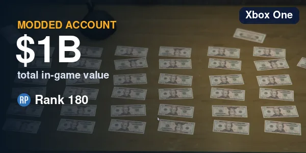 GTA V Modded Account - 1 Billion Total / RP 180 - PC