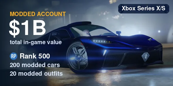 GTA V Modded Account - 1 Billion Total / RP 500 / 200 Modded Cars / 20 Modded Outfits - PC