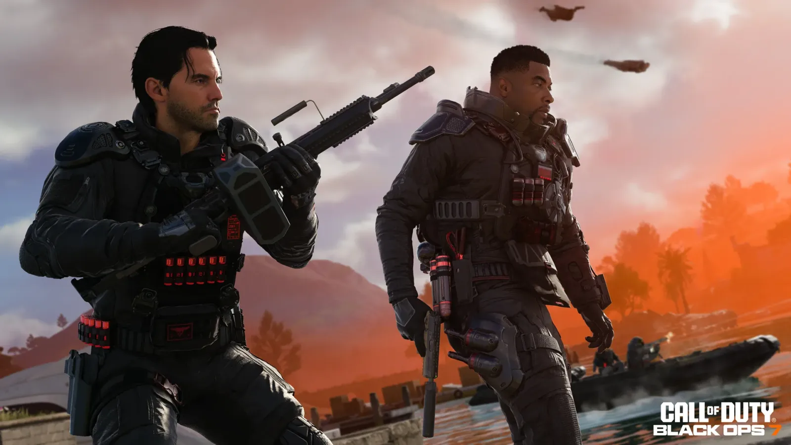 Operators fighting across the Avalon map in Black Ops 7 Endgame