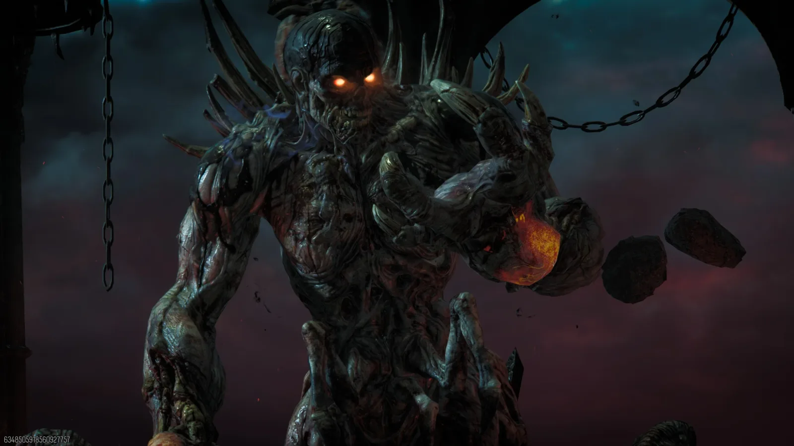 The Warden in boss form on Rex Infernus in Black Ops 7 Zombies