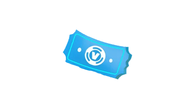 Fortnite Refund Ticket icon, a blue ticket with a V-Bucks symbol