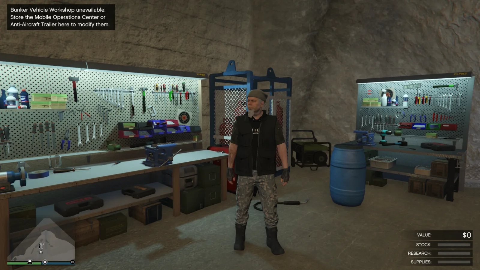 Inside a GTA Online bunker: the manufacturing floor and vehicle workshop