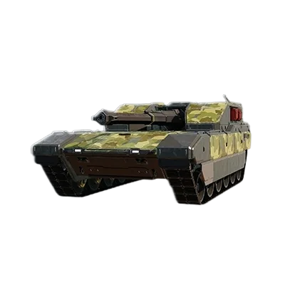 TD-220 Bastion tank in the Verdant Camouflage pattern, green and yellow camo