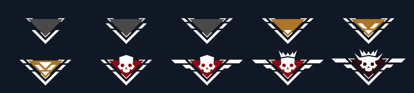 The ten Helldivers 2 difficulty icons in two rows, from Trivial in the top left to Super Helldive in the bottom right