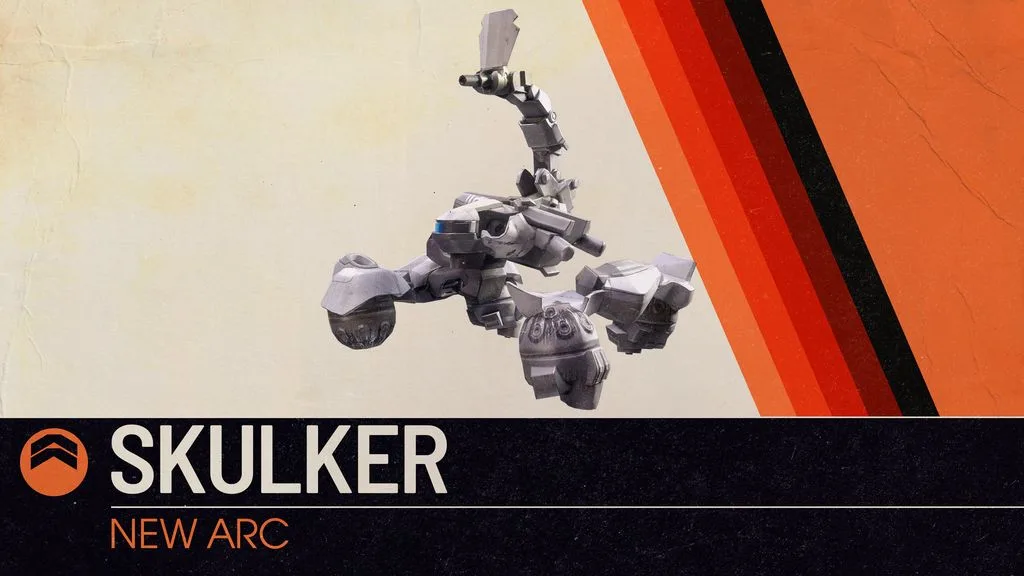 ARC Raiders Skulker key art showing the small ground-based ARC machine
