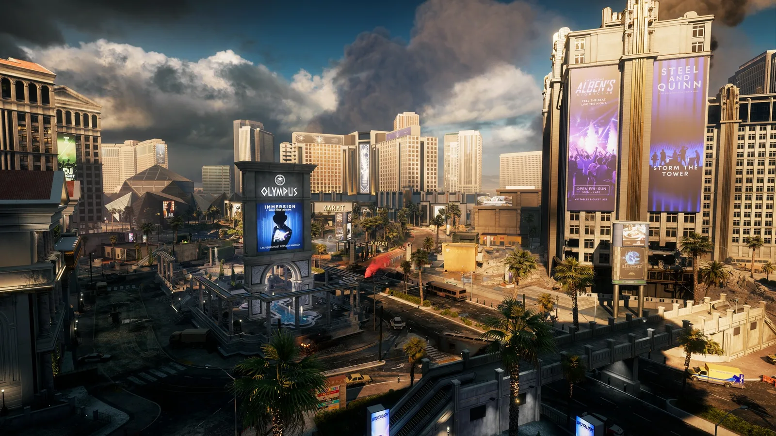 Wide view of the Vegas Strip map from Battlefield 6 Season 5