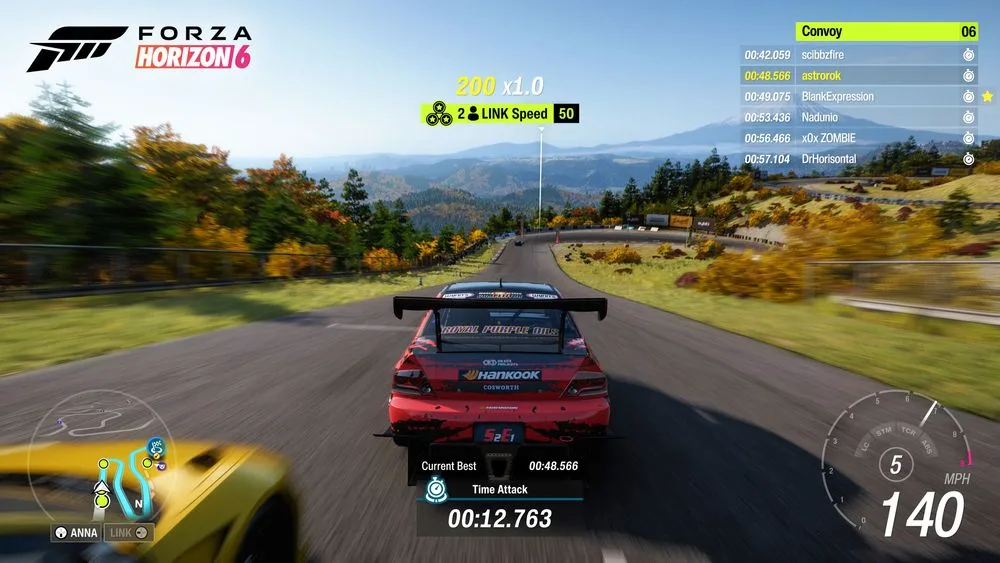 A race car on a Time Attack circuit in Forza Horizon 6