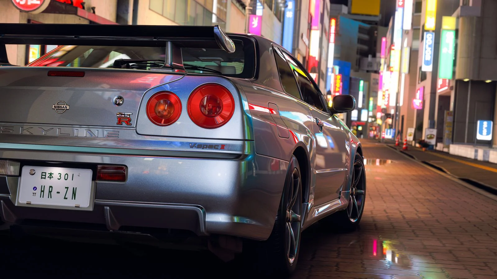 A car under neon lights on a Tokyo street in the Forza Horizon 6 PS5 announcement