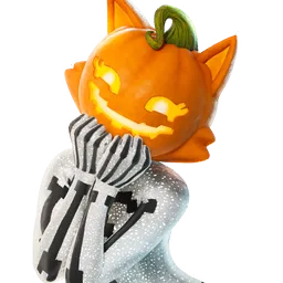 Fortnite Sugar outfit icon with a pumpkin cat head