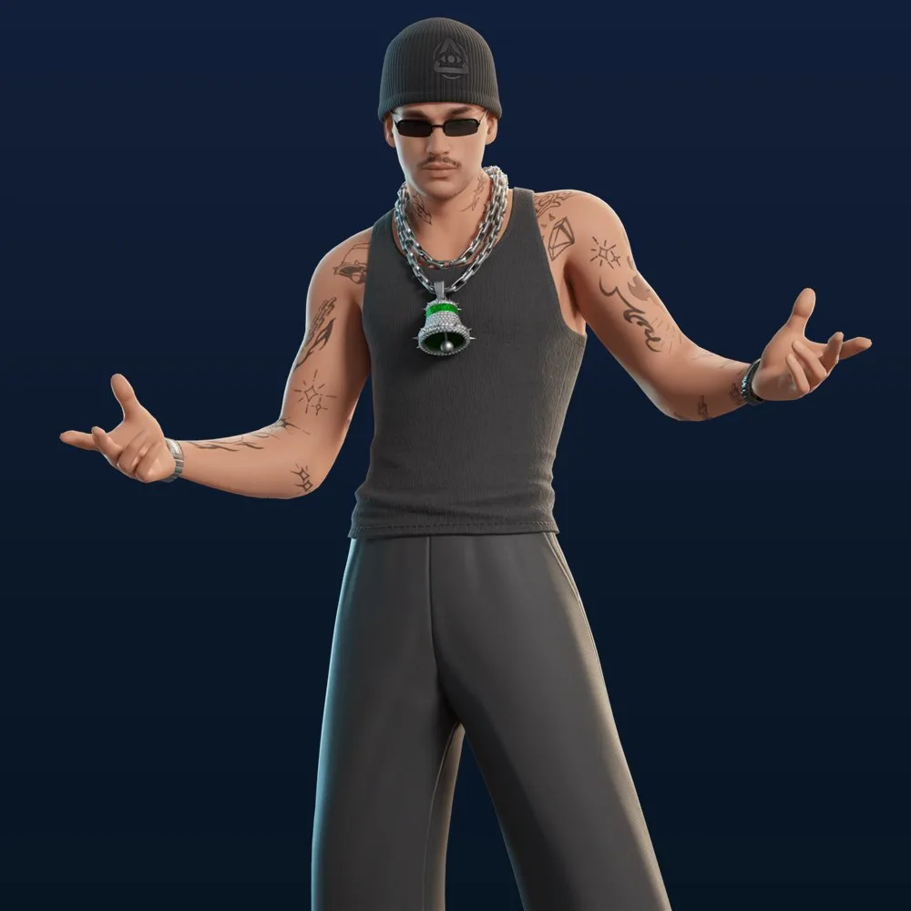 Yeat outfit in Fortnite wearing the Nike x Yeat Air Max Goadome kicks