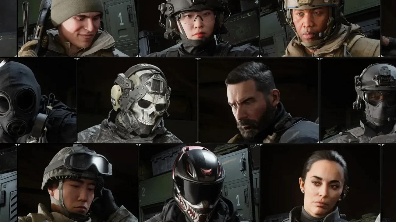 Modern Warfare 4 operator portraits, including Ghost in a skull mask and Captain Price