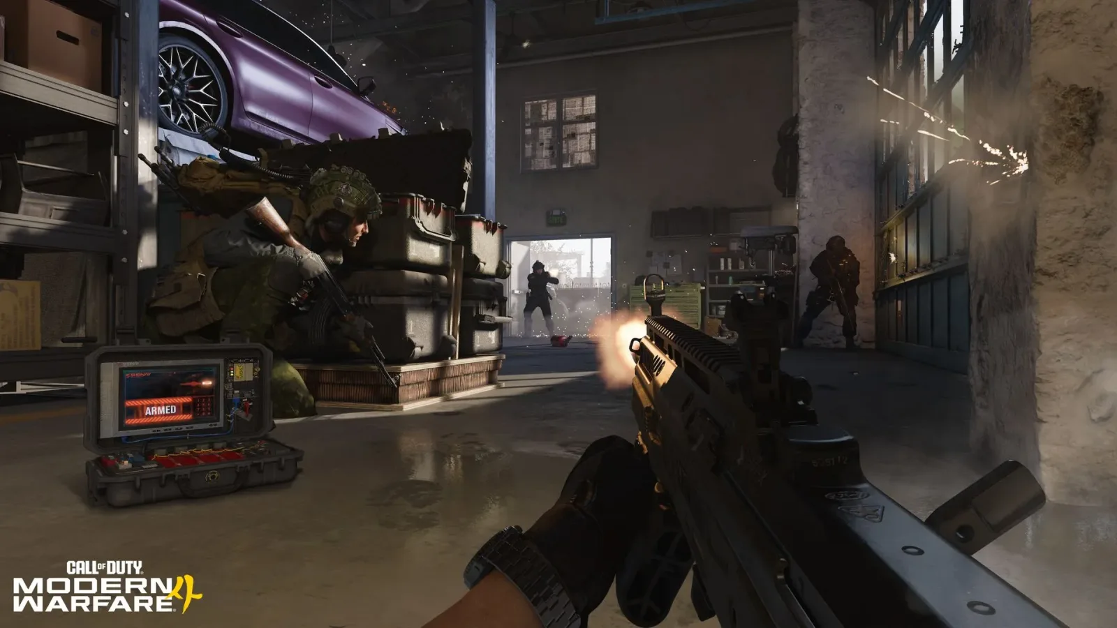 Collateral mode in Modern Warfare 4, a round-based bomb mode, with operators fighting near the objective