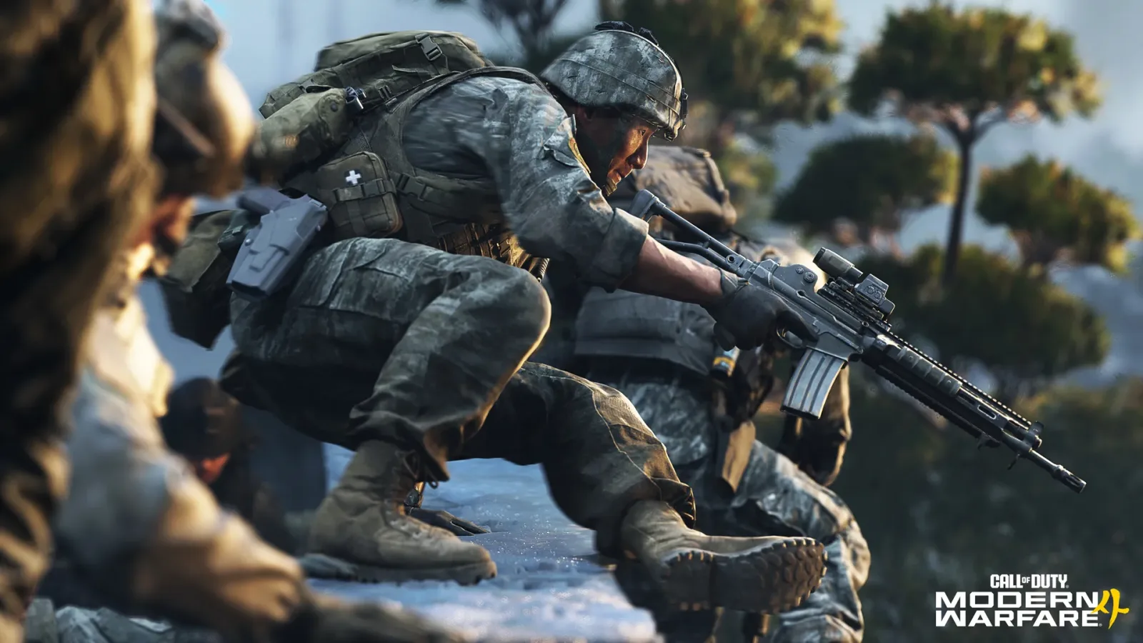 South Korean soldiers advancing with rifles in a Modern Warfare 4 campaign scene