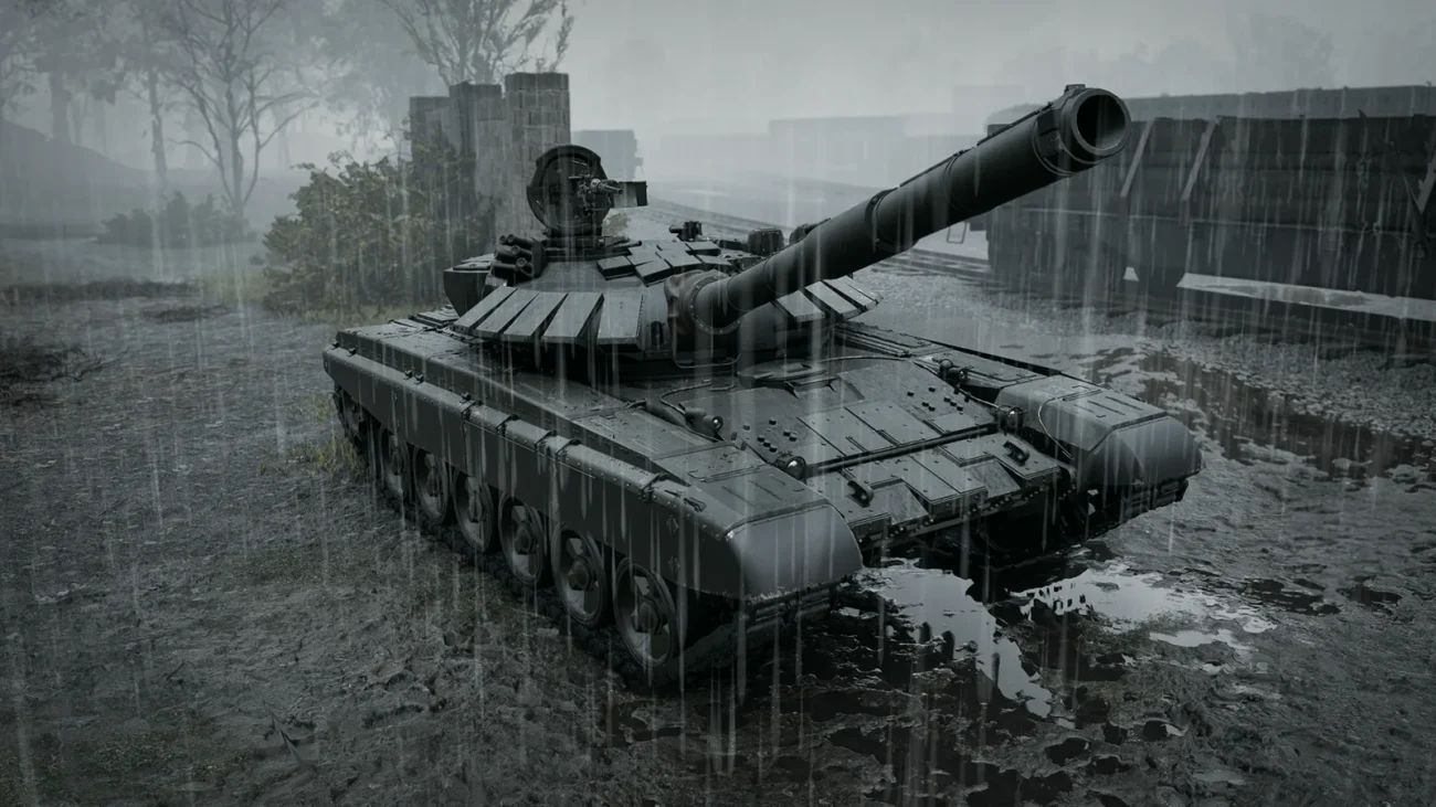 A T-72 tank in the rain from the Wardogs Season 2 preview