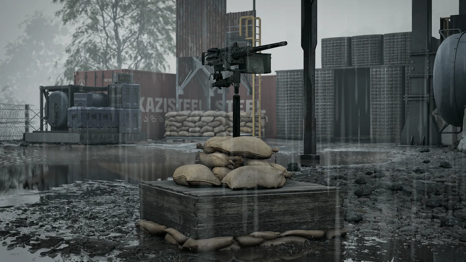 MG Nest buildable with sandbags and a mounted M2 Browning in Wardogs Season 2