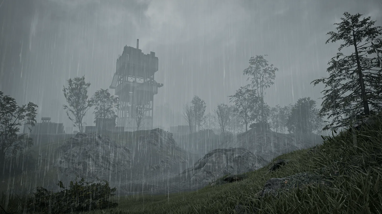 Wardogs map under heavy rain and fog showing the new Season 2 weather preset